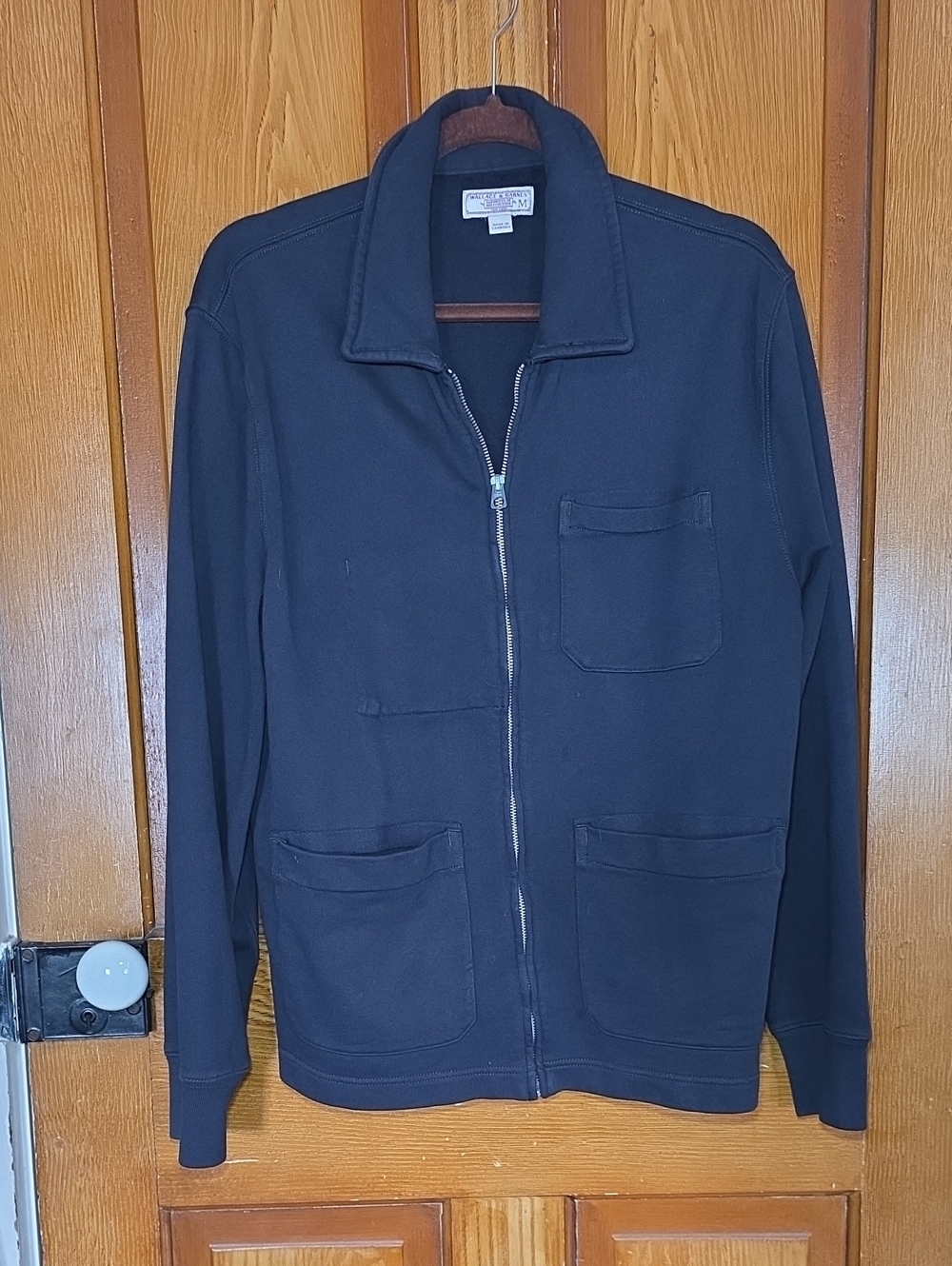 Women's Black Utility Zip Jacket with Patch Pockets